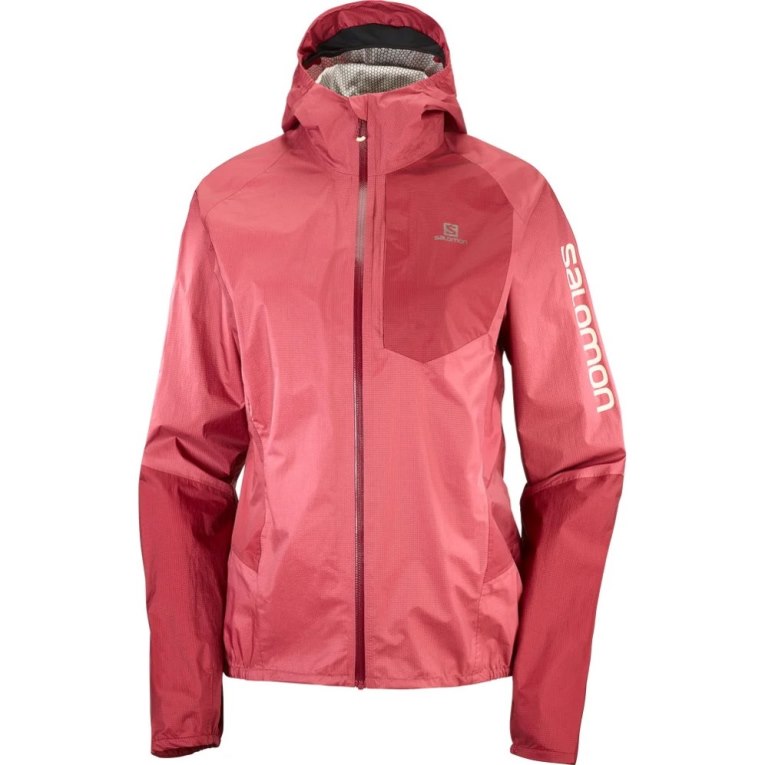 Chaquetas Shell Salomon Bonatti Impermeables Mujer Rojos | MX QTXO098